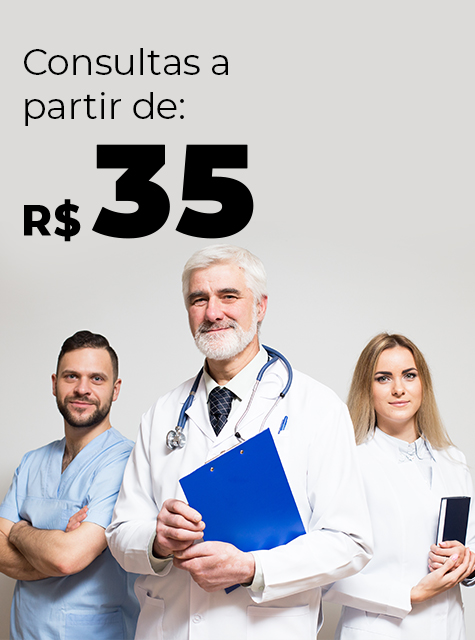 Consultas a partir de R$ 35,00 (trinta e cinco reais)